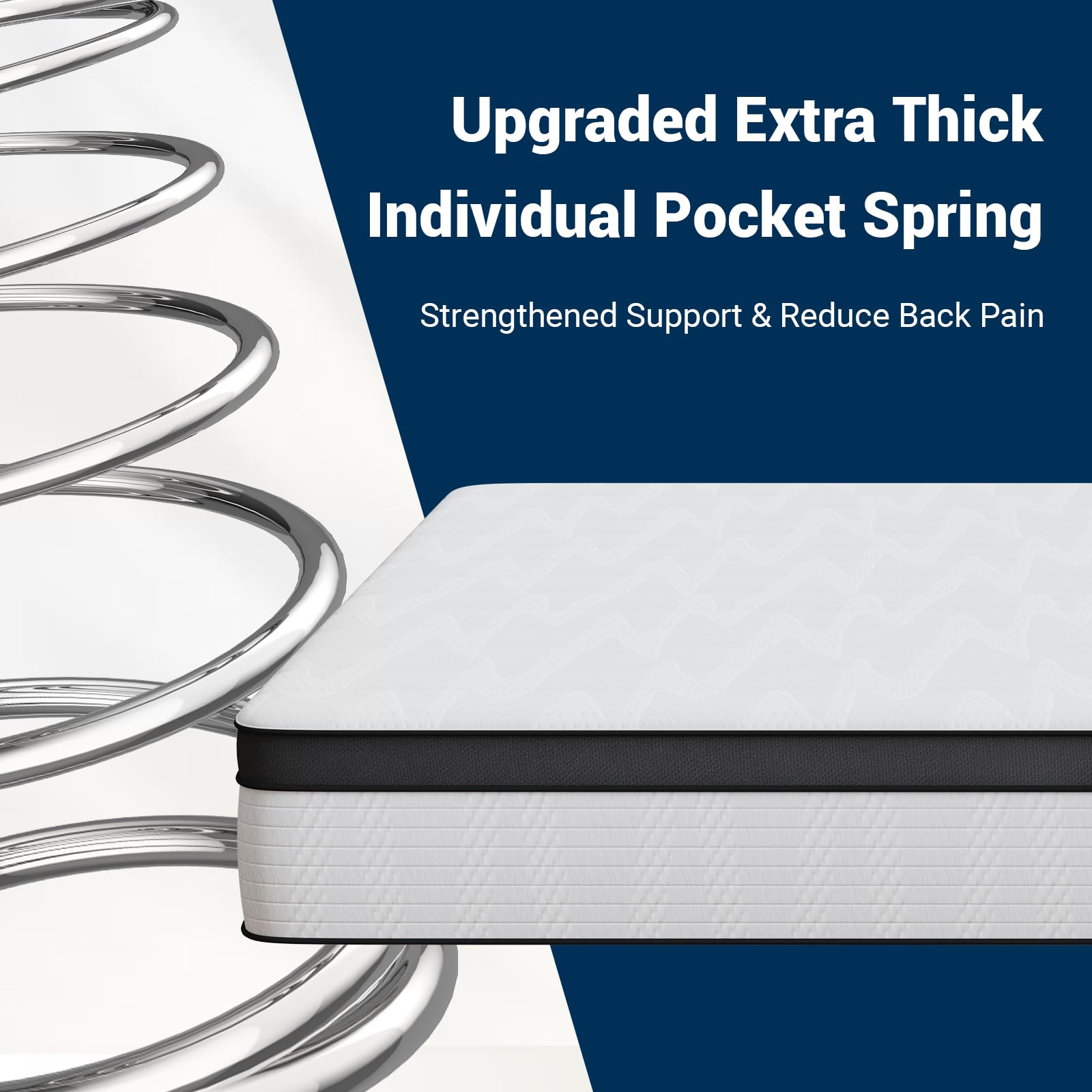 Avenco 12 Inch Full Size Mattress, Hybrid Mattress In A Box With Independent Spring, Soft And Comfort Medium Firm Full Mattress,